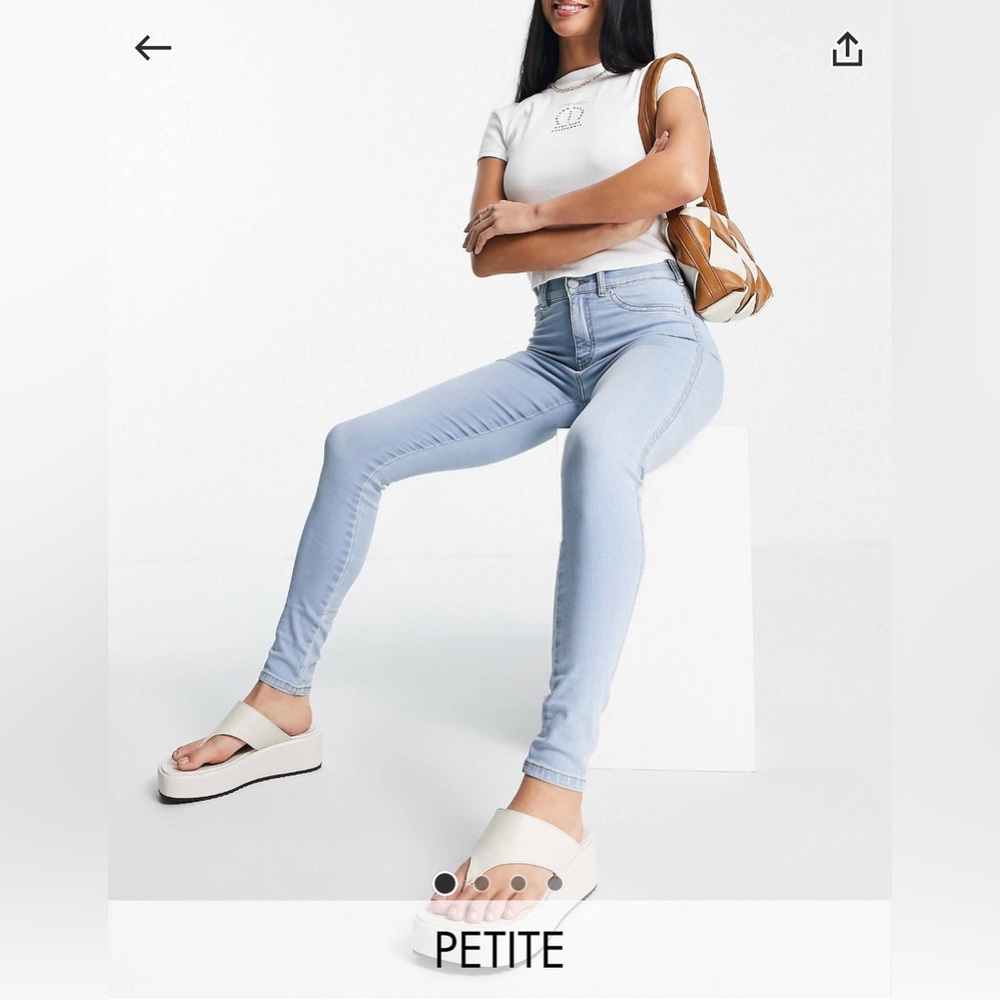Dr.denim PETITE paradise super light blue mid rise skinny jeans: size small